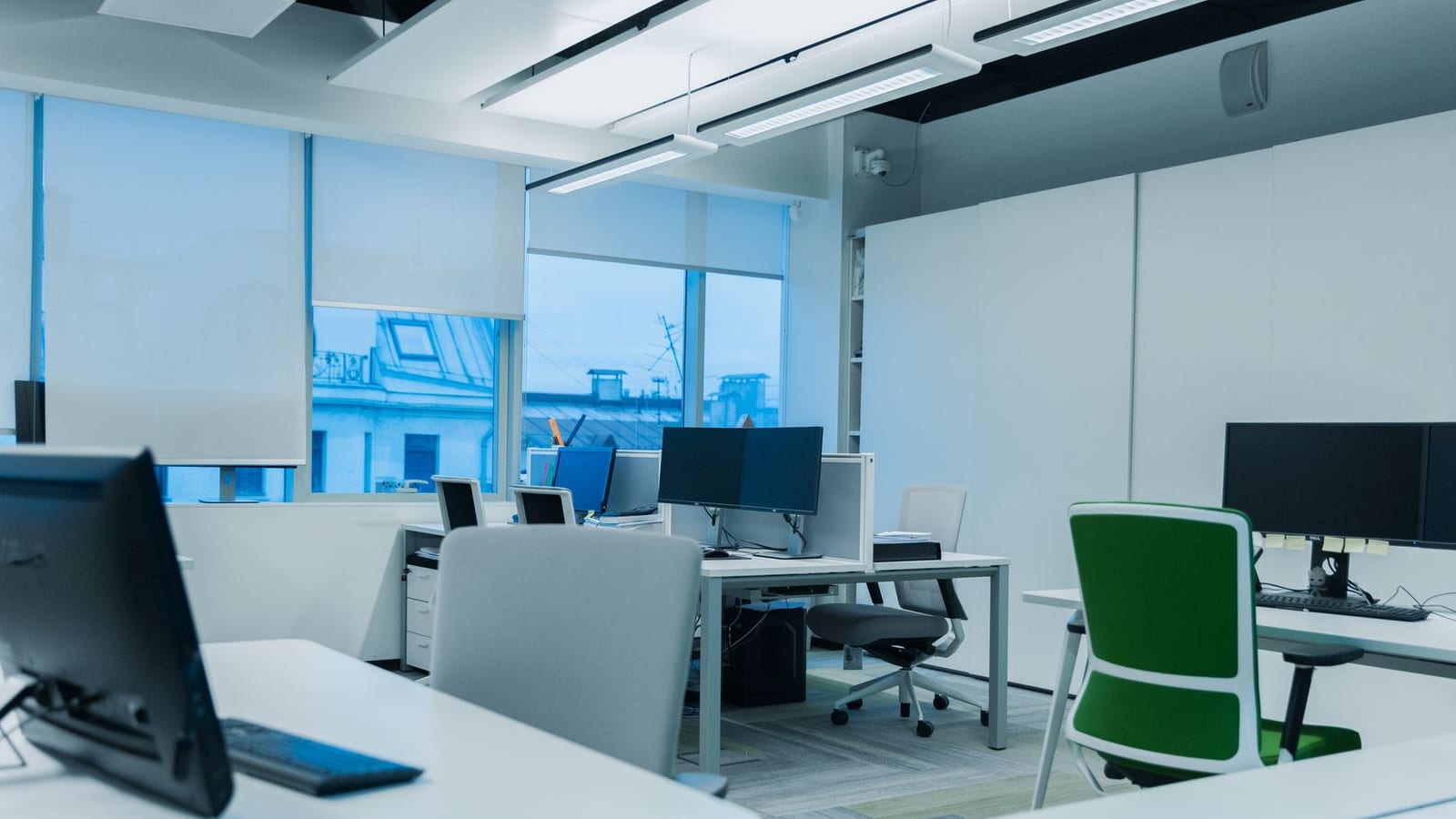 A modern workspace with technology